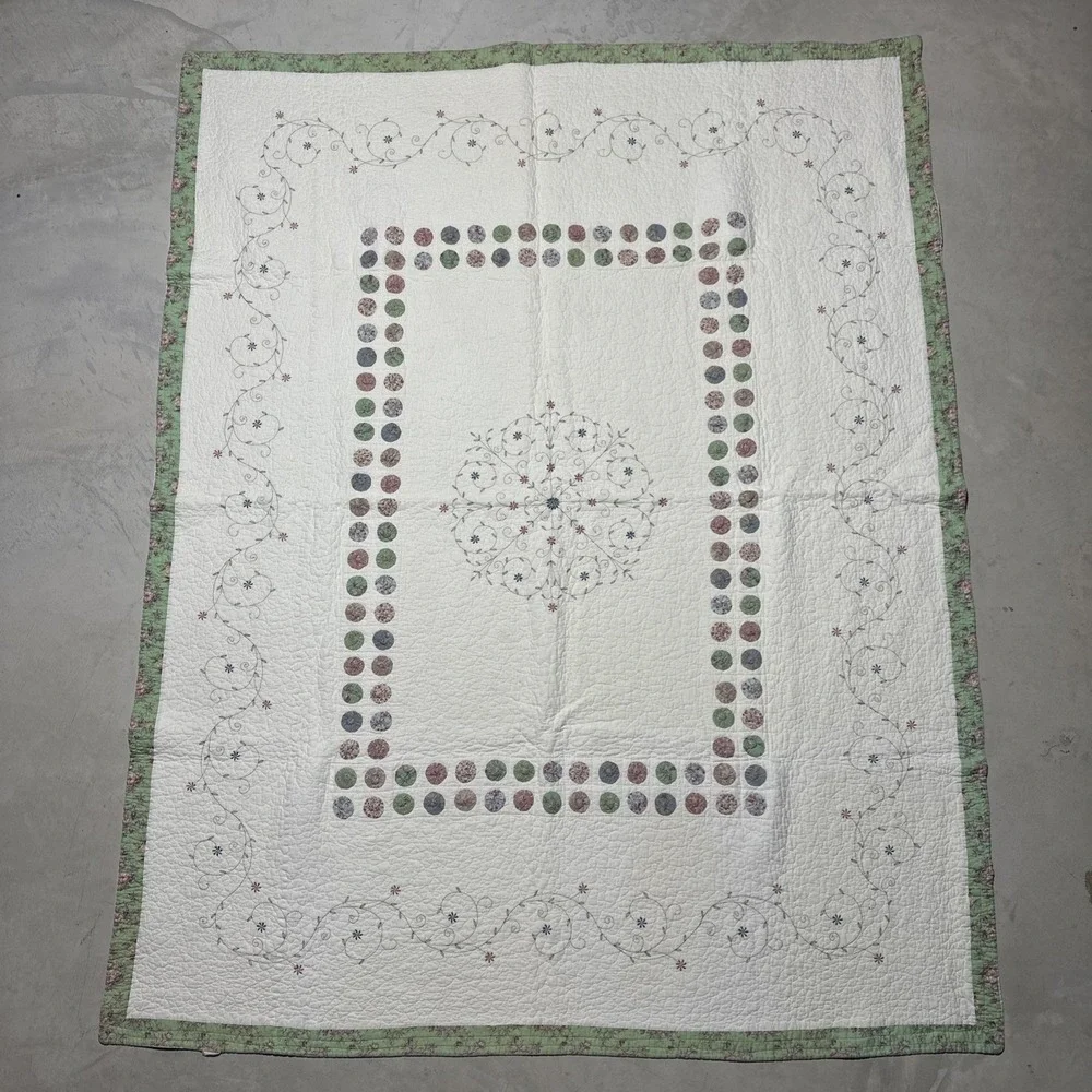 Vintage YO YO Quilt JC Penny Patchwork 67